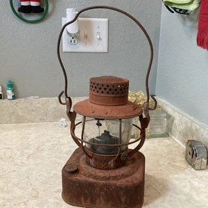 Vintage Railroad Dietz Rustic 8 Day Kero Lamp Lantern Old N. Y. U.S.A - Picture 1 of 21