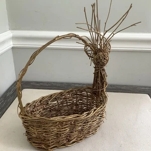 Weidenkorb Hirschform Gold Festliche Feiertage Dekor Vintage Weihnachten 14”x10” - Bild 1 von 10