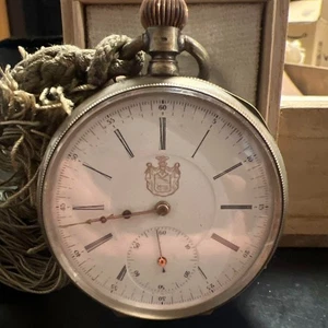 Raro antico orologio da tasca Louis Brandt epoca pre-OMEGA Meiji 1893 con movimento - Foto 1 di 10