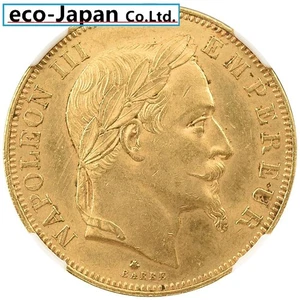 France 1864A Napoleon III 50 Franc Gold Coin NGC MS62 Laurel Wreath - Picture 1 of 4