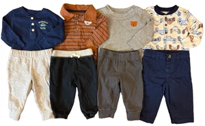 Carters Baby Boy 6 Months Pants Long Sleeved Shirts Outfits Clothes Stripe Bear - Picture 1 of 14