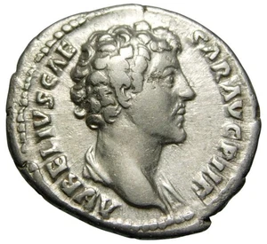 Marcus Aurelius als Caesar AR Denar (148 n. Chr.), Minerva - Bild 1 von 6