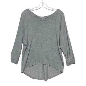 Camicia Charlotte Russe High Lo manica lunga grigia poliestere rayon spandex donna S - Foto 1 di 6