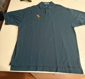 Vintage Porsche Mens XL Polo Shirt Green Made In USA 100% Cotton - Picture 1 of 5