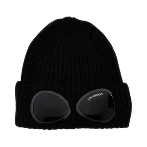 C.P. Company Extra Fine Merino Wool Goggle Beanie Black - 24FW 17CMAC122A005509A - Bild 1 von 3