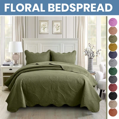 Juego de cama edredón edredón reversible de 3 piezas Twin Queen King Foto 1 de 4