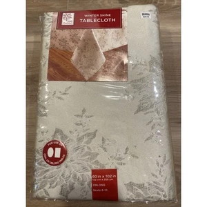 Bed Bath & Beyond Winter Shine Table Cloth 60x102” Oblong New In Package - Picture 1 of 8