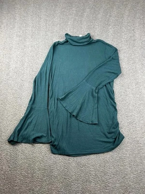 Jessica Simpson Maternity Dark Green Bell Sleeve Turtleneck Top Size Medium - Image 1 of 4