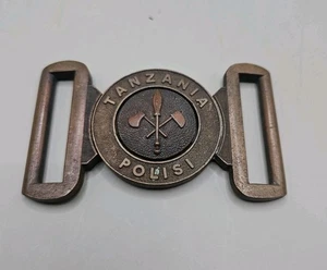 Hebilla de cinturón vintage Tanzania Polisi 2 piezas - Imagen 1 de 6