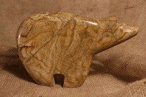 Vintage Large Carved Stone Bear 10" Long, 6" High - weighs approx. 6 Pounds - Picture 1 of 15