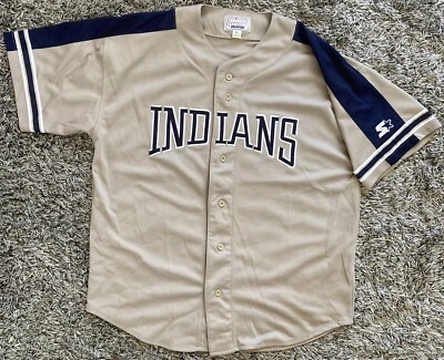 Vintage Starter Cleveland Indians MLB Embroidered Jersey Shirt Men’s Size XL Foto 1 de 4