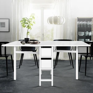 Gateleg Dining Table For 4-6 People Extendable Folding Convertible Study Desk - Picture 1 of 6