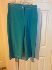 Chicos Feminino Capri Colheita calças plano Frontal Aqua Azul Tamanho 1
