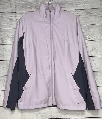 Chaqueta cortavientos Nike talla grande (12-14) cremallera completa gris púrpura Foto 1 de 4