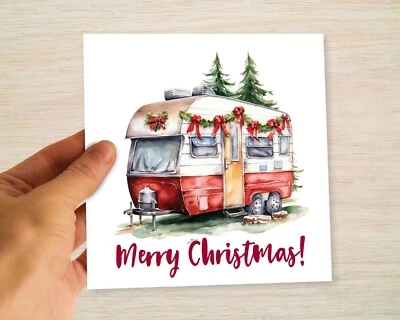 RED FROG DESIGNS Caravan Christmas Cards & Packs Xmas Caravanners Card suit Mum Dad Sister Wife