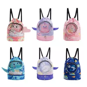 Swim Bag Cartoon Pool Bag For Kids Wet And Dry Separation Drawstring Beach Bag - Picture 1 of 18