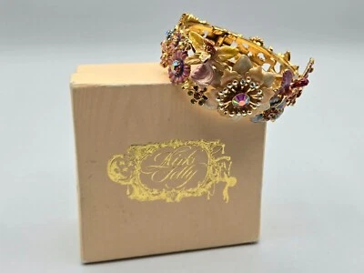 Brazalete con bisagras Kirks Folly Fantasy "Jardín de hadas" flores mariposa Foto 1 de 4