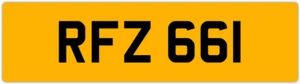 RFZ 661 R 3x3 DATELESS PRIVATE NUMBER PLATE ROB ROY RICK RYAN RUS RUSSELL RILEY - Picture 1 of 1