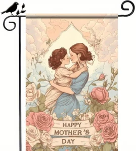 Happy Mother'S Day Garden Flag Heartwarming Mother Child Roses Yard Flags Welcom - Picture 1 of 7