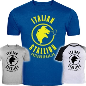 Rocky Balboa inspiriert italienischer Hengst Logo Redesign Siebdruck T-Shirt - Bild 1 von 9