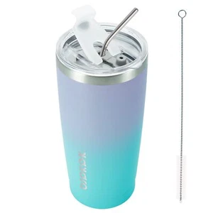 Insulated Stainless Steel Tumbler Coffee Tumbler With Lid And Straw Double Wall - Picture 1 of 6