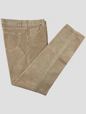 NUEVO CESARE ATTOLINI BEIGE ALGODÓN EA TERCIOPELO JEANS US 33 - EU 49 CA72 Foto 1 de 3