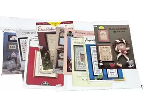 Lot of 10 Designs Cross-Stitch Leaflets Sampler theme Country, Western, Friends - Picture 1 of 4