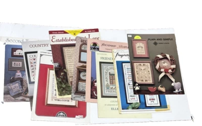 Lot of 10 Designs Cross-Stitch Leaflets Sampler theme Country, Western, Friends - Image 1 of 4