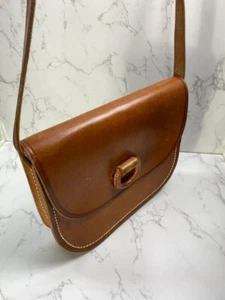 Antique Tan Leather Crossbody Purse - Picture 1 of 10