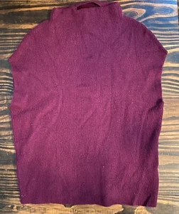 CHICO’S  Burgundy Red Thick Knit Mock Turtleneck Sweater Vest Sleeveless  M 8 - Picture 1 of 3