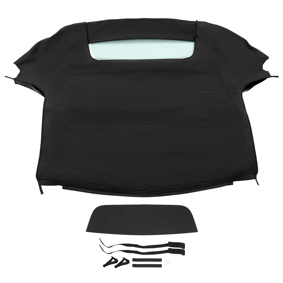 Capota blanda convertible con ventana de vidrio vinilo negro para Honda S2000 2002-2009 Foto 1 de 4
