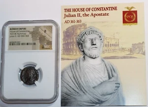 JULIAN II ROMAN EMPEROR AD 361-363 COIN NGC CERTIFIED FINE AUTHENTIC & COA - Picture 1 of 4