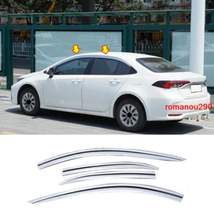 For Toyota Corolla Sedan 2020-21 Chrome Window Visor Vent Shades Sun Rain Guard - Picture 1 of 9