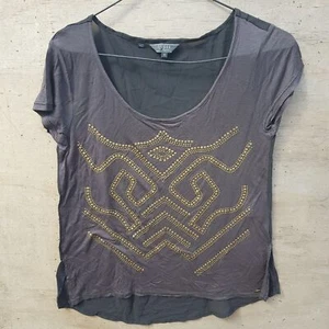 Guess Tank Top S Made In USA Modal Metallic buttons geometric pattern - Picture 1 of 13