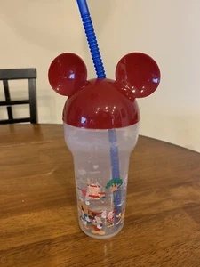 DISNEY SPRINGS 4 Parks Icons Plastic Cup Sipper w/ Lid & Straw Goofy's Candy Co - Picture 1 of 5