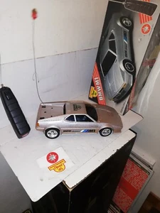 RARE VOITURE BMW M1 REEL 45 RADIO COMMANDE RC 28 CM FONCTIONNE VINTAGE EN BOITE - Photo 1/9