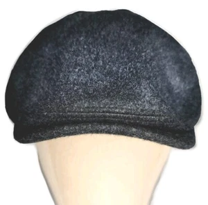 Stetson Wool/Cashmere Newsboy Cabbie Driving Hat Men's Size Medium Dark Grey EUC - Picture 1 of 12