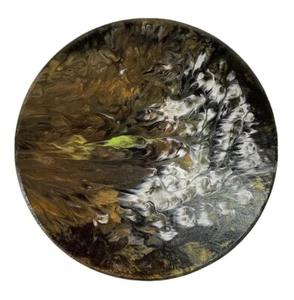 Pittura artistica legno tondo 7" versamento disco rovere dipinto da me sKh - Foto 1 di 4