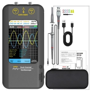 Handheld Oscilloscope 2CH 50MHz Waveform Generator 3.98'' Touch Screen USB 2in1 - Picture 1 of 22