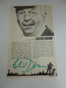 Clive Dunn Dads Army Hand Signed Theatre Programme Page - Picture 1 of 2