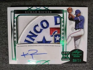 Toppa logo rocker Kumar smeraldo 2022 Leaf Trinity XRC auto 15/15!!! Rangers! - Foto 1 di 4