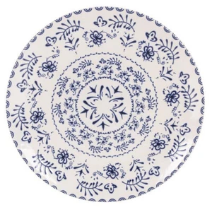 4X STONEWARE BLUR round DESSERT SIDE dinner plates 20cm Blue / White - Picture 1 of 2