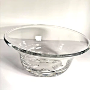 Art Glass 7.5" Bowl - Orrefors Clear Crystal Hand Signed Footed Heart Feet Decor - Picture 1 of 8