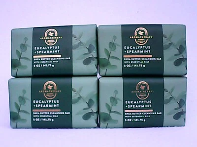 Lot of 4 Bath & Body Works Eucalyptus Spearmint Shea Butter Cleansing Bar Soap - Image 1 of 2