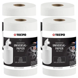 4x ROLLEN 2-lagig PUTZTUCHROLLE WEIß 300 BLATT PUTZPAPIER PAPIER WERKSTATTROLLE - Bild 1 von 4