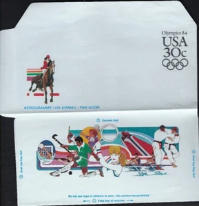 UC57 USA AEROGRAMMES Air Mail 30c - OLYMPICS 1984 EQUESTRIAN - Picture 1 of 1