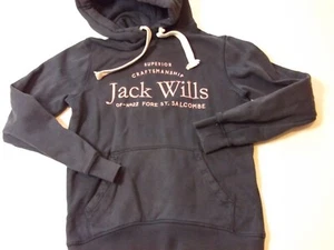 Jack Wills Sudadera con Capucha Mujer 6 Azul Marino y Rosa Sudadera con Capucha Top Pullover - Imagen 1 de 7