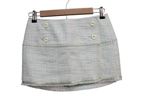 NWT Vintage Y2K Abercrombie Fitch Mini Skirt 00 Tweed Preppy Coquette Wool Silk - Picture 1 of 14
