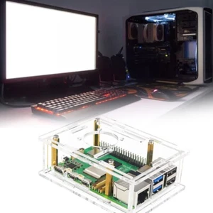 Transparent Protective Case for RaspberryPi5 Mainboard Box Cooling Fan Heatsink - Afbeelding 1 van 11