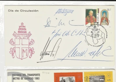 Venezuela: 1986; first day cover POPE john, signatures of personalities EBV1607 - Image 1 of 2